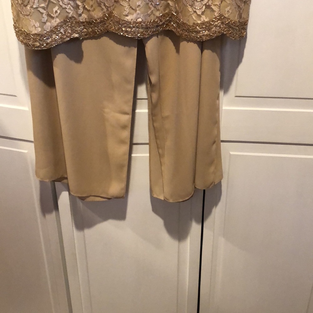 Candlelight Champagne Elegant Sequin Top and Pants Set 20W - Picture 3 of 10